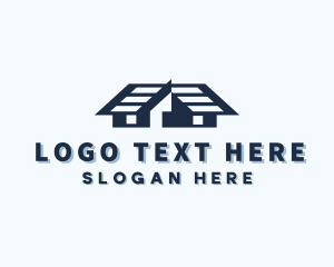 Dry Wall - House Roofing Construction logo design
