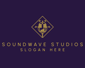 Recording - Microphone Broadcast Studio logo design