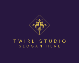 Microphone Broadcast Studio logo design