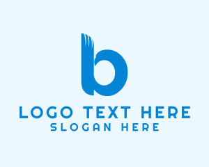 Flying - Blue Eagle Letter B logo design