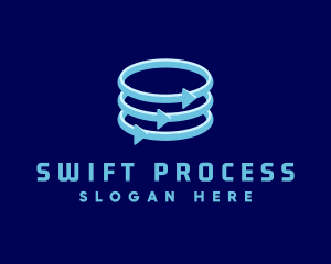 Business Processing Spiral Arrow logo design