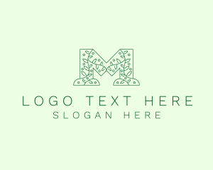 Artisan - Natural Leaf Letter M logo design