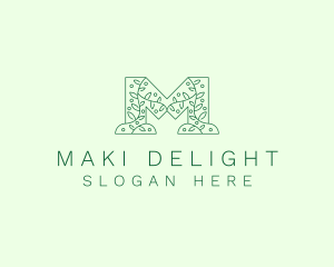 Natural Leaf Letter M logo design