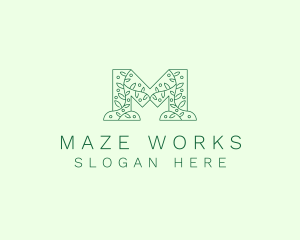 Natural Leaf Letter M logo design