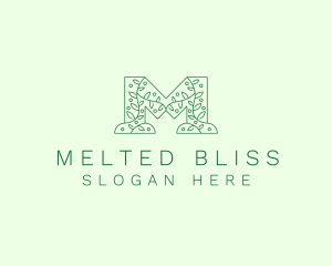 Natural Leaf Letter M logo design