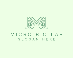 Natural Leaf Letter M logo design