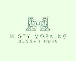 Natural Leaf Letter M logo design