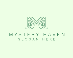 Natural Leaf Letter M logo design