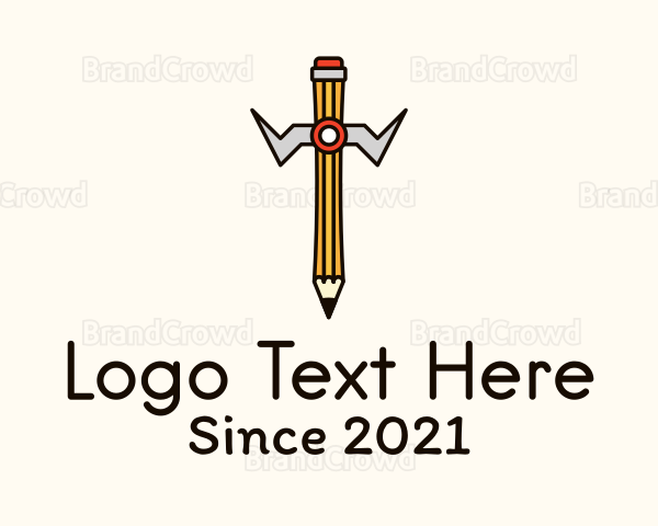 Writing Pencil Sword Logo