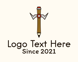 Artsy - Writing Pencil Sword logo design