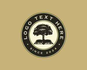 Book Store - Book Library Learning Tree logo design