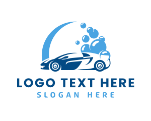 Blue - Car Wash Bubbles logo design