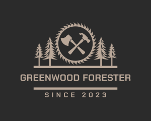 Forest Lumberjack Woodwork logo design