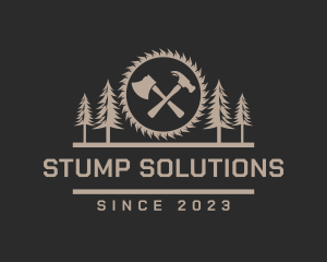 Stump - Forest Lumberjack Woodwork logo design