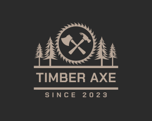 Forest Lumberjack Woodwork logo design