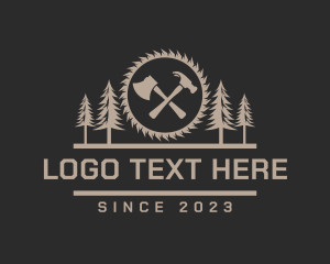 Woodcutter - Forest Lumberjack Woodwork logo design