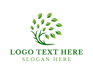 Tree Planting - Green Natural Tree logo design