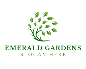 Green Natural Tree logo design