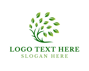 Green Natural Tree Logo