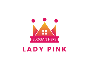 Pink Crown House logo design