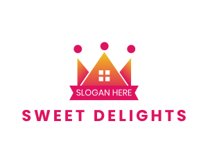 Pink Crown House logo design