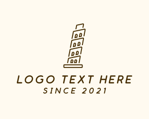 Tourism - Minimalist Leaning Tower of Pisa logo design