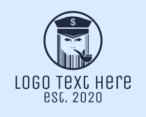Hat - Blue Barcode Captain logo design
