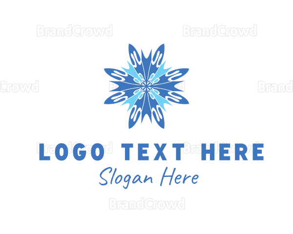 Winter Cool Snowflake Logo