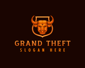 Shield - Shield Bull Horn logo design