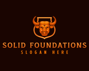 Buffalo - Shield Bull Horn logo design