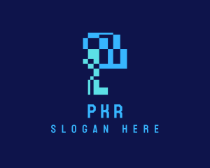 Digital Pixel Letter P logo design