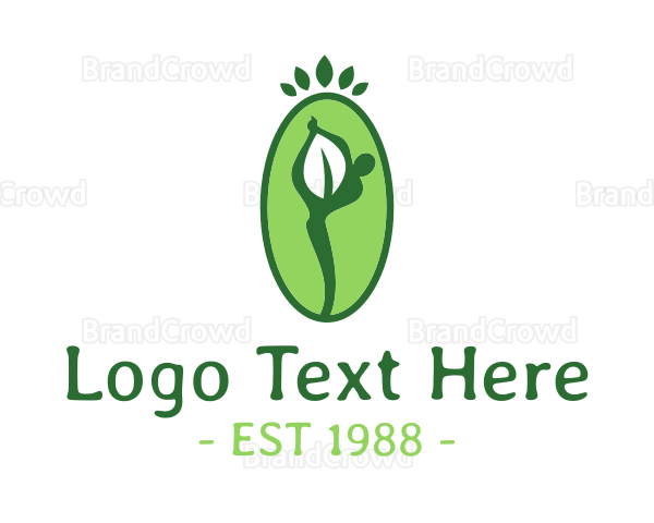 Yoga Person Leaf Logo