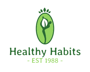 Nutrition - Yoga Person Leaf logo design