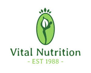 Nutritionist - Yoga Person Leaf logo design