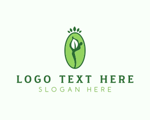 Yoga - Yoga Person Leaf logo design