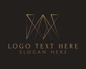 Triangle - Gold Sharp Letter M logo design