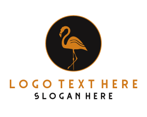 Gold - Gold Flamingo Bird logo design