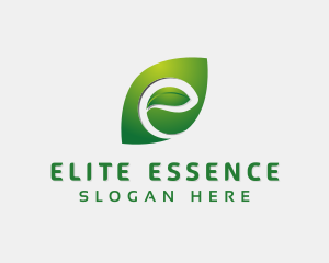 Environmental - Natural Leaf Letter E logo design