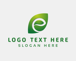 Enterprise - Natural Leaf Letter E logo design