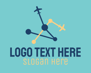 Travel Agency - Airplane Travel Route logo design