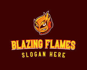 Flaming Fireball Esport logo design