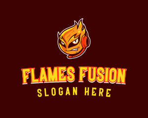 Flaming Fireball Esport logo design