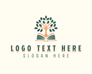 Reading - Book Tree Educational logo design