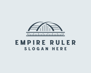 Ruler - Ruler Arch Bridge Structure logo design