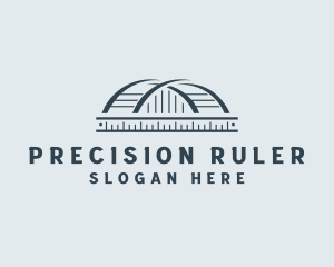 Ruler Arch Bridge Structure logo design