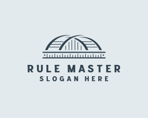 Ruler - Ruler Arch Bridge Structure logo design