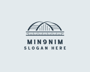 Infrastructure - Ruler Arch Bridge Structure logo design