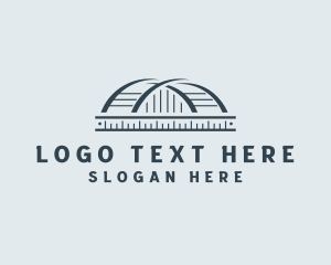 Tourist Spot - Ruler Arch Bridge Structure logo design