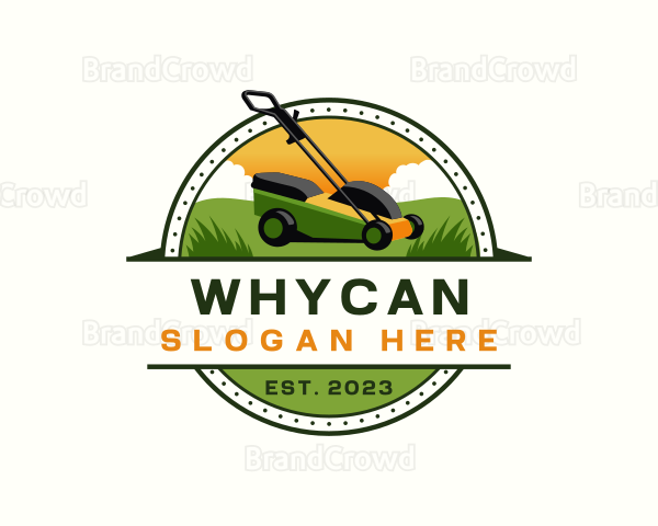 Lawn Mower Yard Landscaping Logo