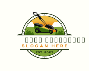 Lawn Mower Yard Landscaping Logo